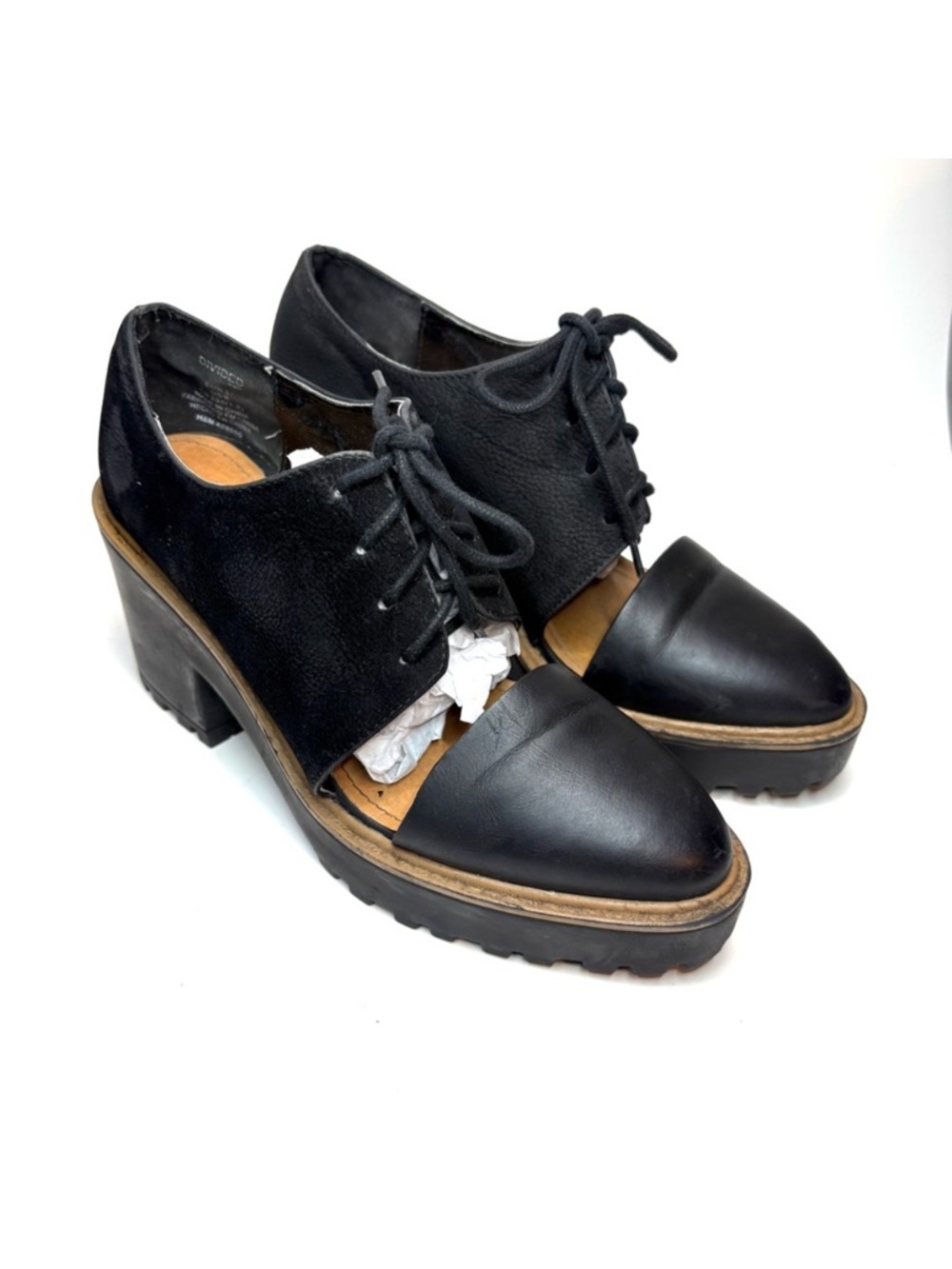 Divided Black Heeled Cut Out Booties | 37